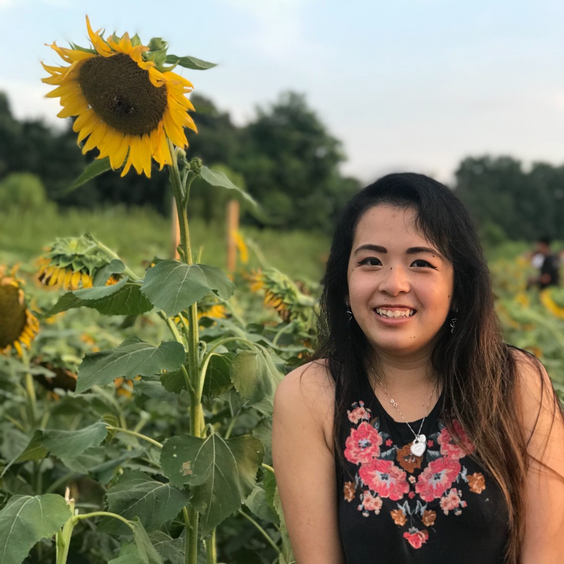 A photo of me in a sunflower field in North Carolina.