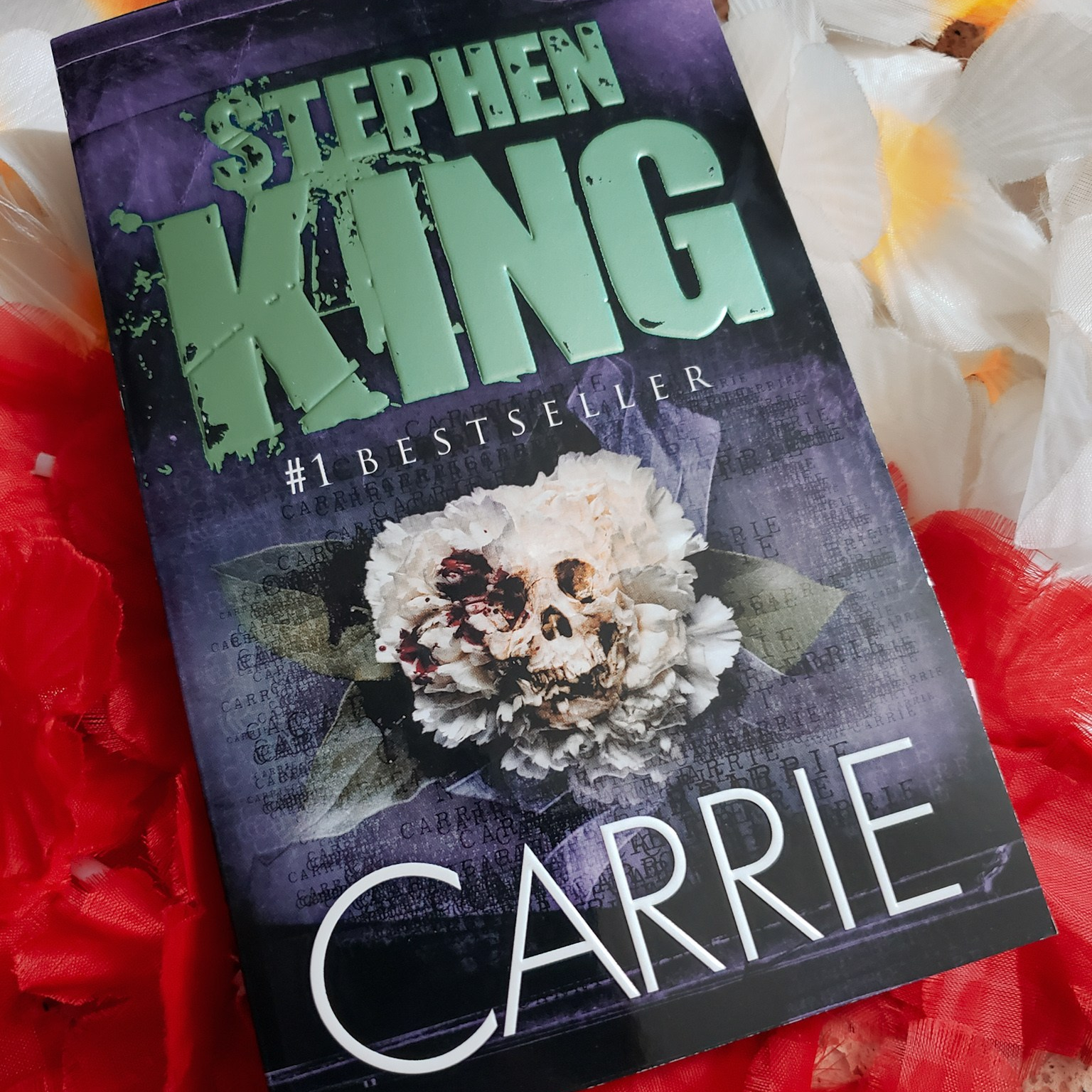 A photo of my copy of Carrie by Stephen King.