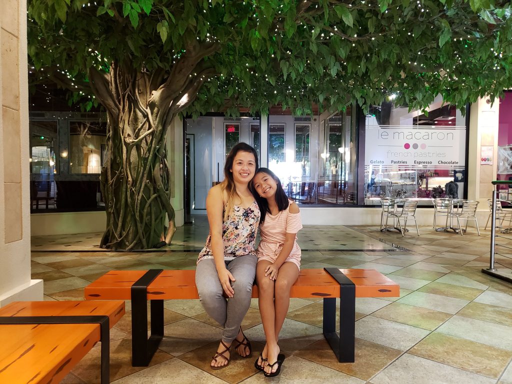 A photo of me and Kimmy after brunch one day.