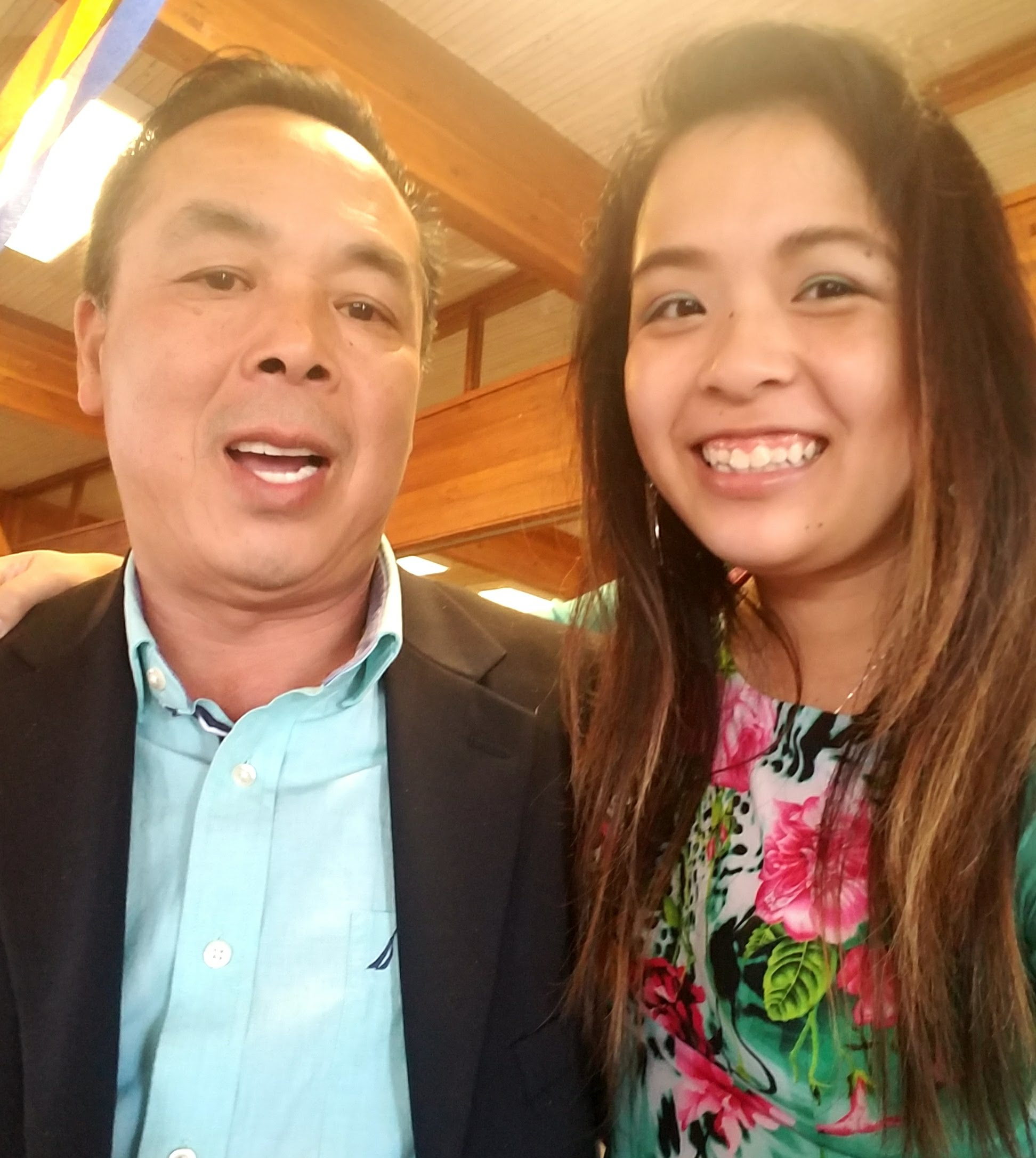 My dad and I don't have a lot of photos together because he doesn't like taking photos so much. This photo is older, from when we went to a Lunar New Year celebration a few years back.