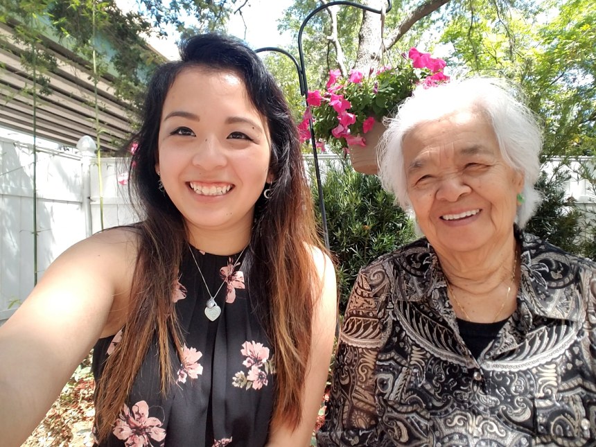 Here's one of my favorite photos of me with my grandma at a mother daughter brunch. I love that it catches her in the middle of a laugh, and the photo is full of light. It reflects on what a light she's been in my life.