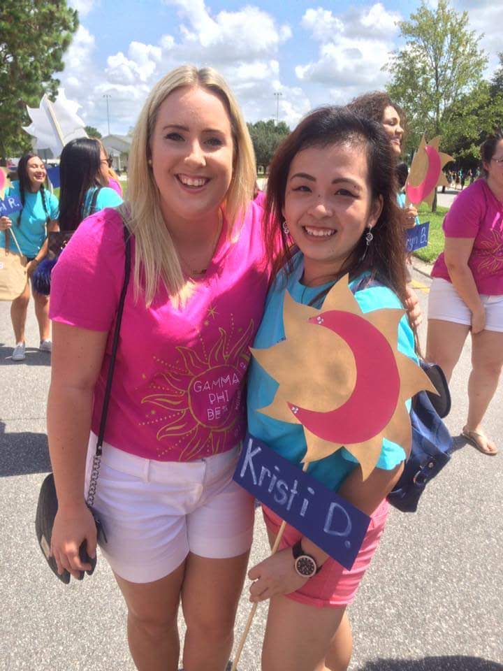 Here's a photo of me from the first day that I ran home. This is the girl who recruited me for most of the week, and who I still keep in touch with today.