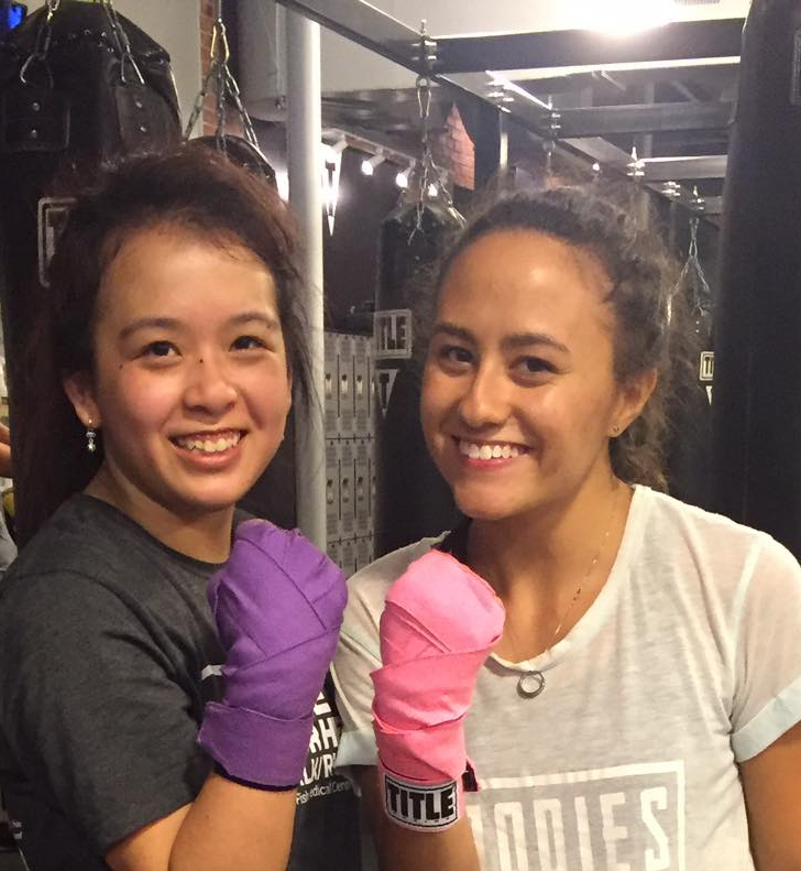Exercise is always more fun with a friend! Throwing it back with this photo with one of my best friends as we threw a couple of punches at a bag.