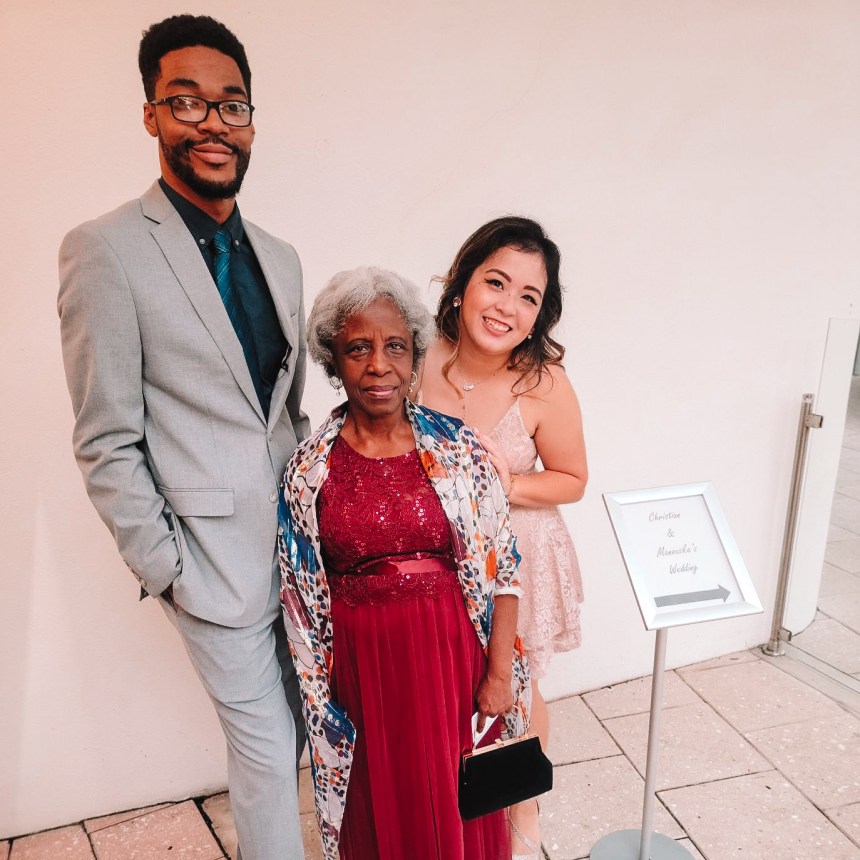 So Asanti calls his grandma "Lala," and in turn, that's what I call her. She's always been so sweet to me. I remember the first time I visited them in Maryland, she kept trying to offer me things, and I wouldn't take them because I didn't want her to think I was just there for the things. She said, "Why do you feel bad? We are family. If I go to your house, I would take all the things too." It's a memory that really makes me smile.