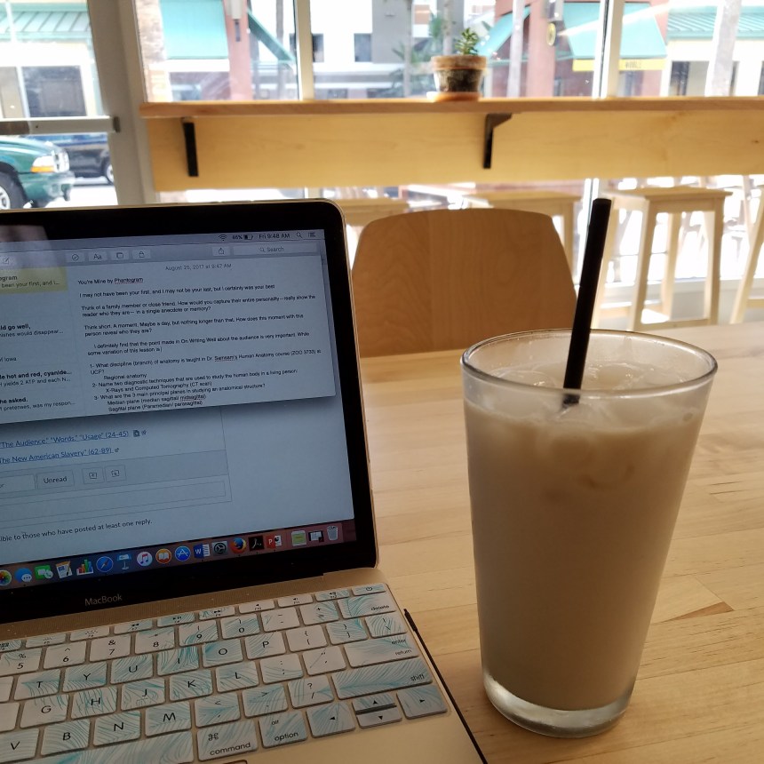 A photo of my laptop from 2017 when it was still alive and functioning. I zoomed into the notes and was reminded that I tried to endure an anatomy class at some point. Thank goodness that is over.