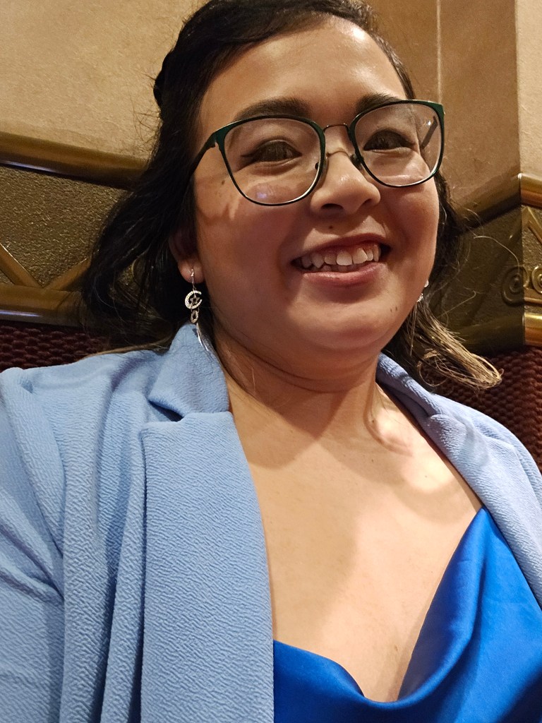 A selfie on a date night that my fiancé took me out on. I probably won't watch Kinds of Kindness again, because it made me feel more blue. 