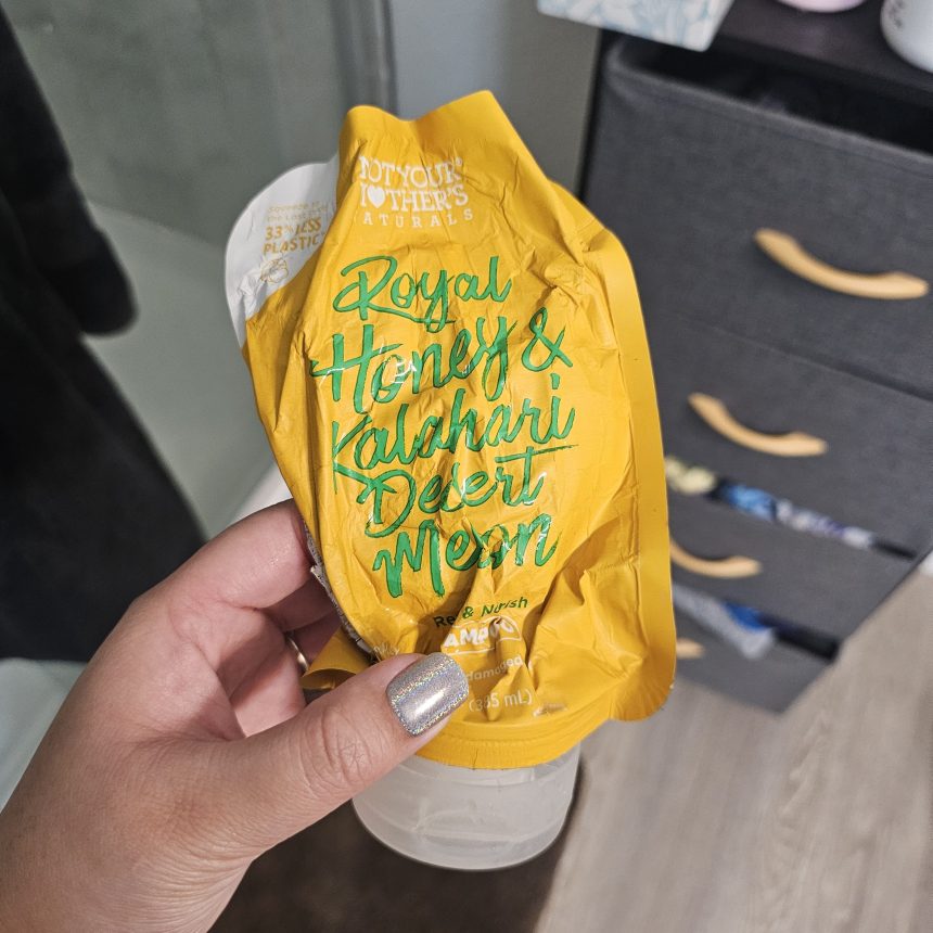 My empty squeeze bottle of Not Your Mother's Naturals Royal Honey and Kalahari Desert Melon